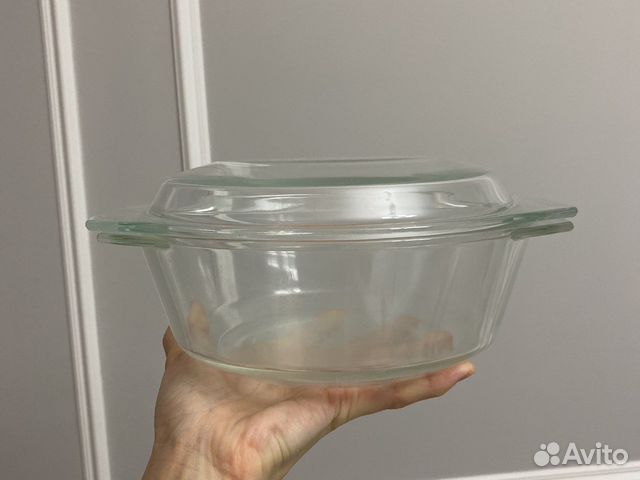 Прозрачное блюдо для запекания, диаметр 22 см