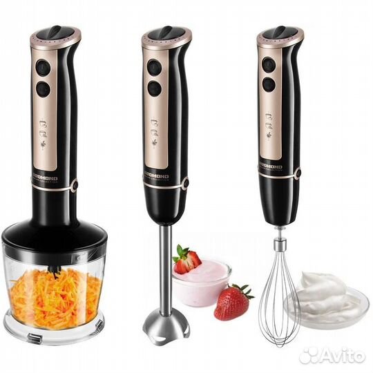 Блендер погружной redmond RHB-2948, Чёрный/Шампань