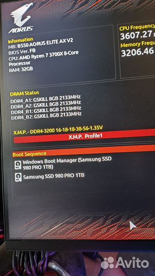 Amd ryzen 7 3700x (комплект)