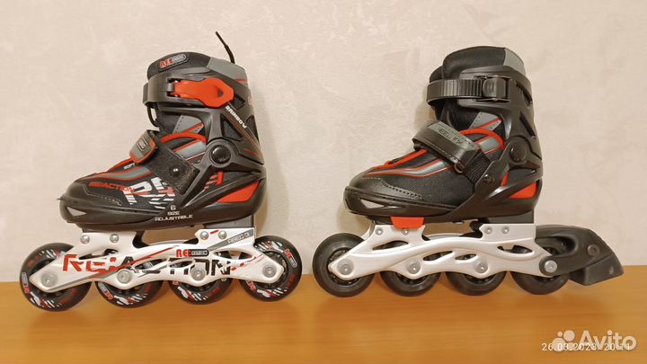 Коньки роликовые размер 26-31. Reaction Rainbow