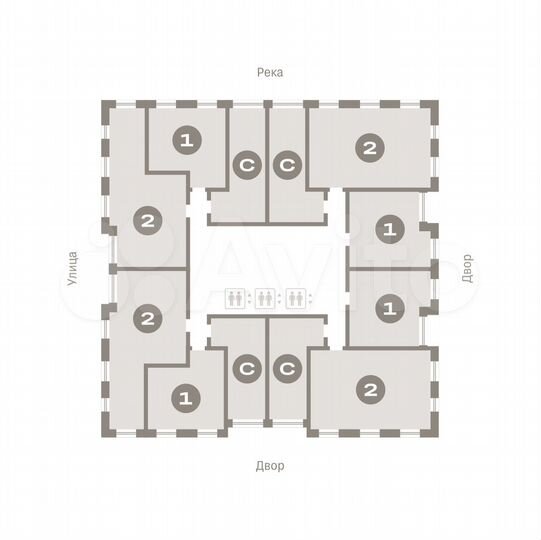 2-к. квартира, 63,5 м², 10/25 эт.