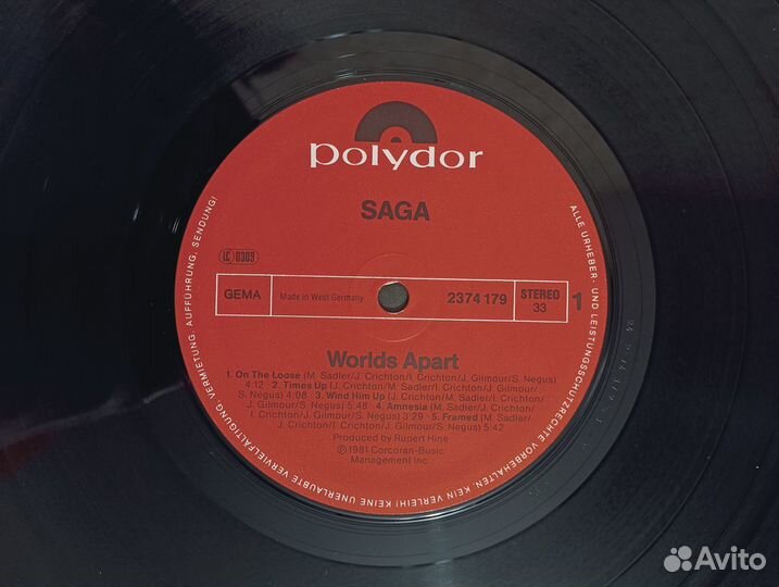 LP Saga - Worlds Apart Germany Polydor 1981г