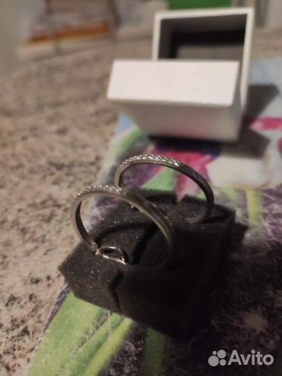 Swarovski серьги кольца