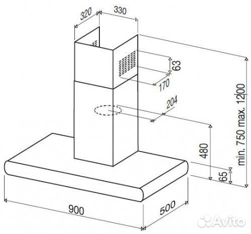 Вытяжка best arctic Нержавеющая сталь+чёрное стекло 07L07100
