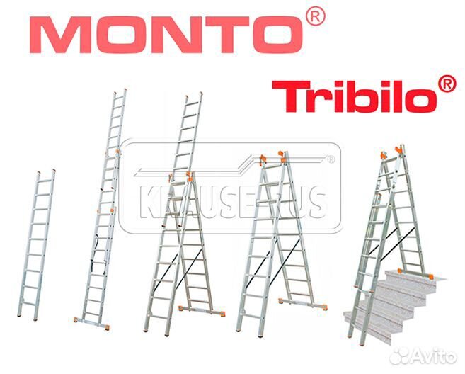 Трехсекционная лестница Krause Monto Tribilo 3x14