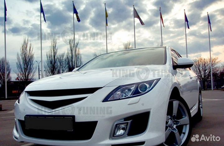 Решётка Mazda 6 GH 07-12 (в сборе) (стеклопластик)