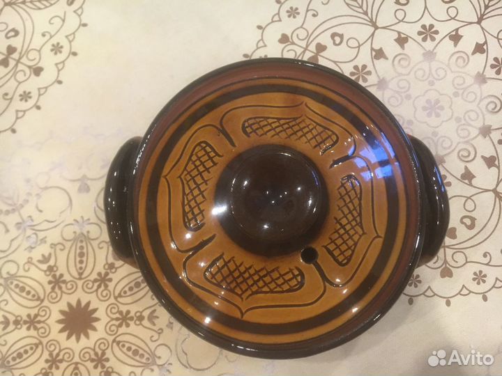 Горшок для запекания глиняный