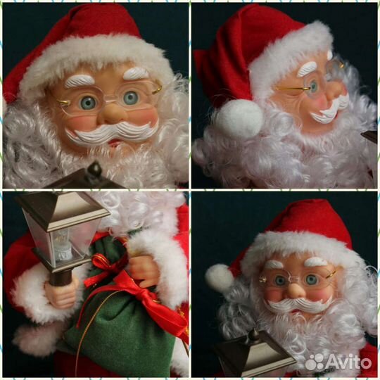 Санта Клаус механическая игрушка, винтаж