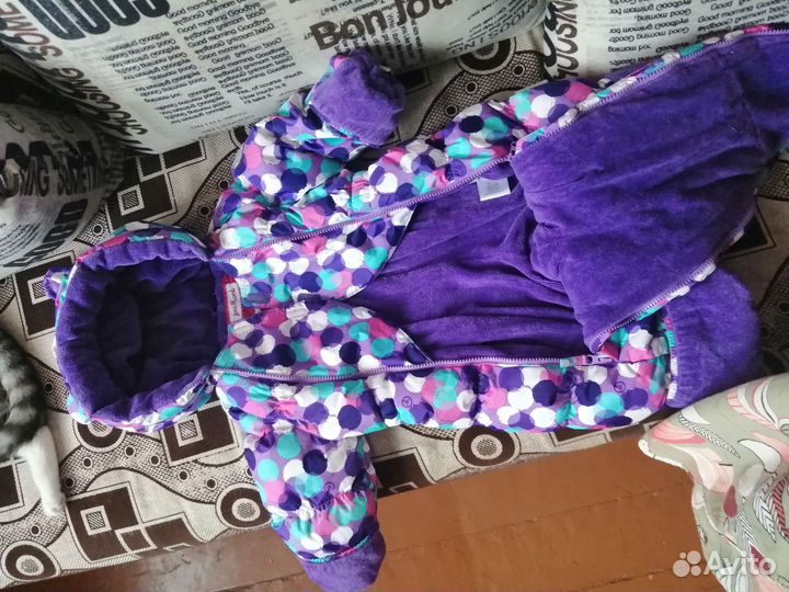 Зимний комбинезон для девочки 74