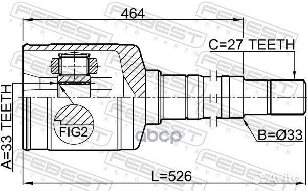 Шрус внутренний правый 33x35x27 0211-t31rh Febest