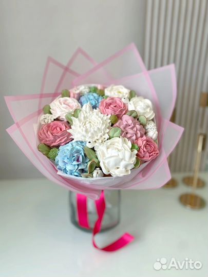 Зефирные цветы букет