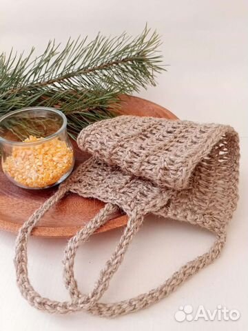 Мочалка из джута, гипоаллергенная, массажная