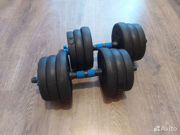 Гантели разборные, 10кг каждая, пластик