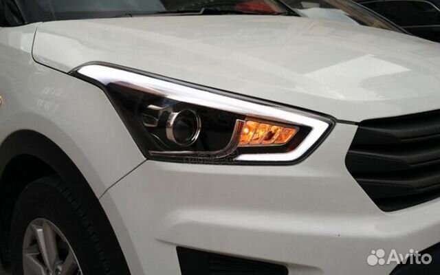 Фapы тюнинг biхenon с дхо Hyundai Creta 16-20