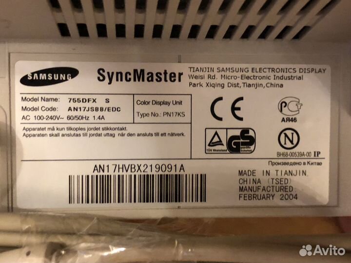 Монитор samsung Sync Master 755dfx
