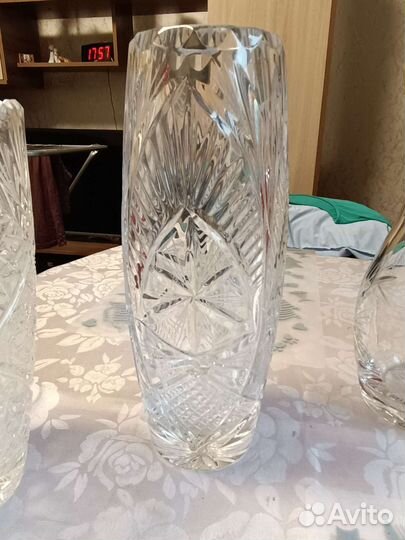Вазы хрусталь СССР и цветное стекло чсср