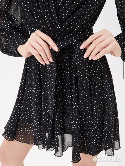 Маленькое черное платье 44 в горошек