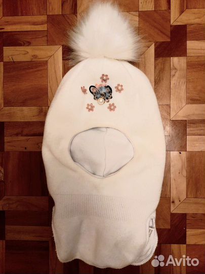 Шапка шлем для девочки зима