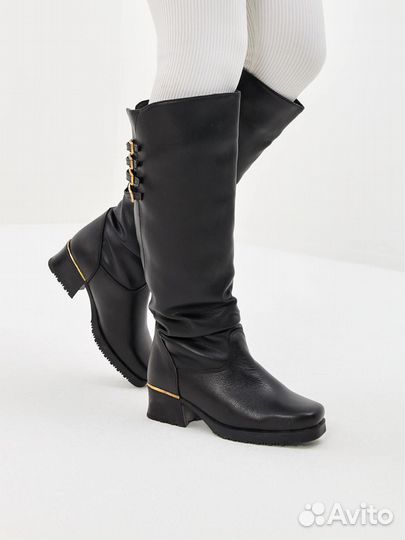 Стильные сапоги с легким мехом для хмурого дня