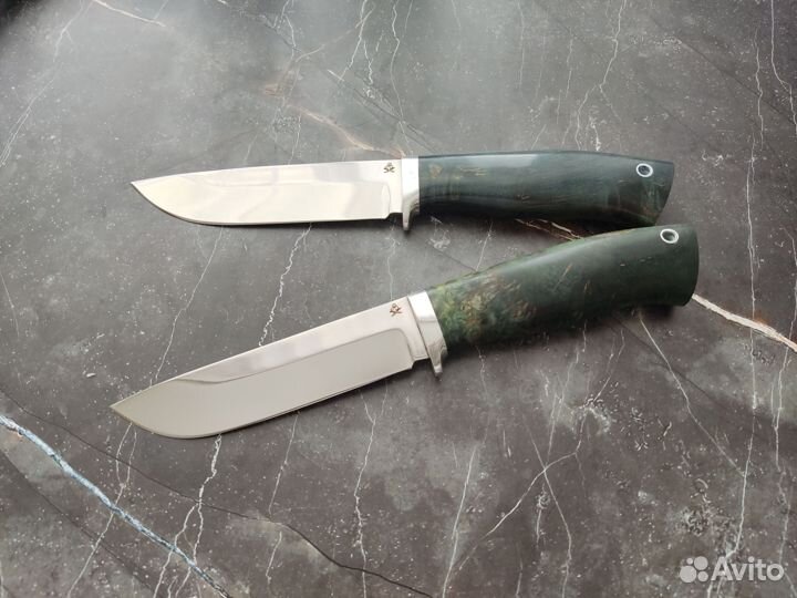 Нож Хищник, х12мф ков, стаб. карельская бер