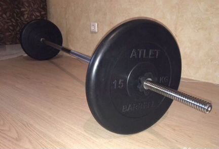 Штанга 38кг (2х15+гриф 1,8м) MB Barbell Atlet
