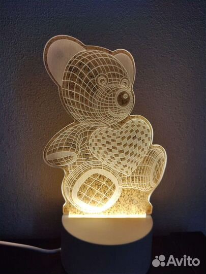 Ночник 3D мишка