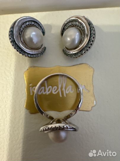 Серьги и кольцо 18 размер