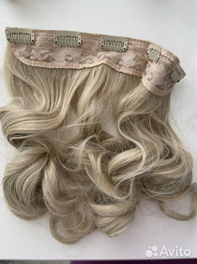 Волосы на заколках, локоны блонд новые