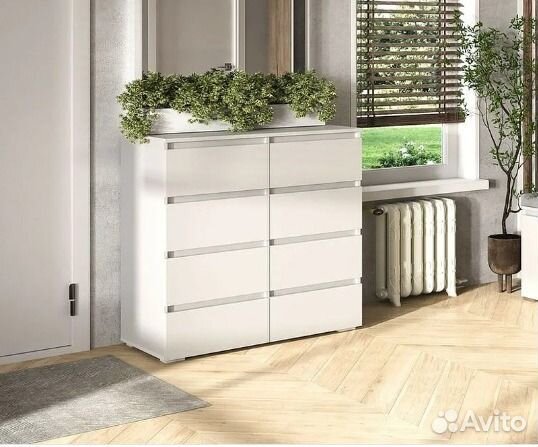 Комод белый 8 ящиков