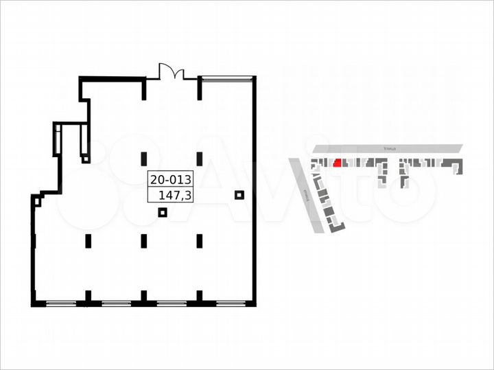 Аренда, торговое помещение площадью 147.3 кв.м