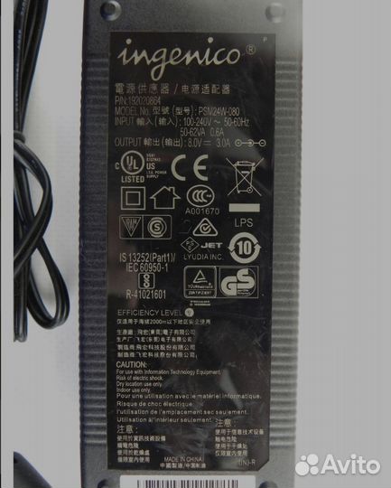 Блок питания Sagem Ingenico 24W 8V 3A
