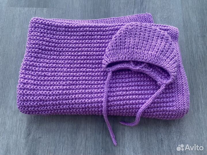 Детский плед + шапочка в подарок