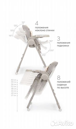 Стульчик для кормления happy baby william pro