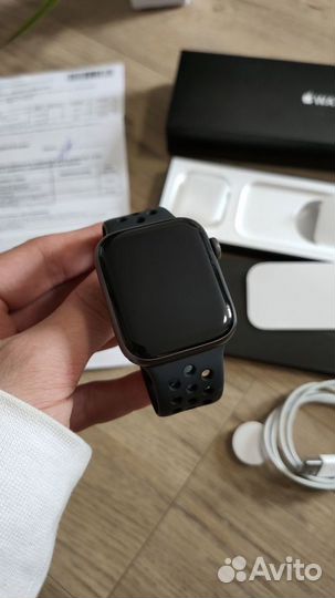 Apple watch SE 44mm Nike Чек Полный комплект