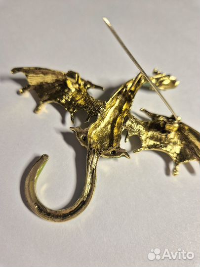 Брошь Зелёный дракон