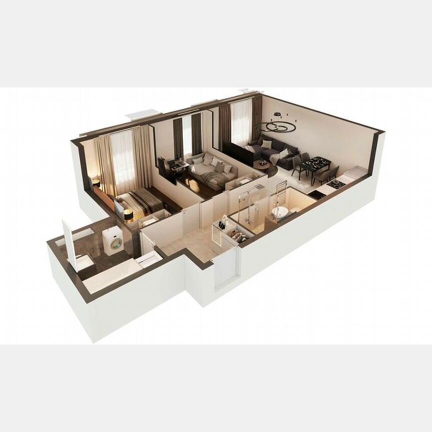 2-к. апартаменты, 60 м², 4/30 эт.