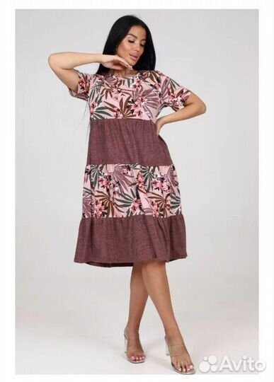 Ярусное платье хлопок (52)