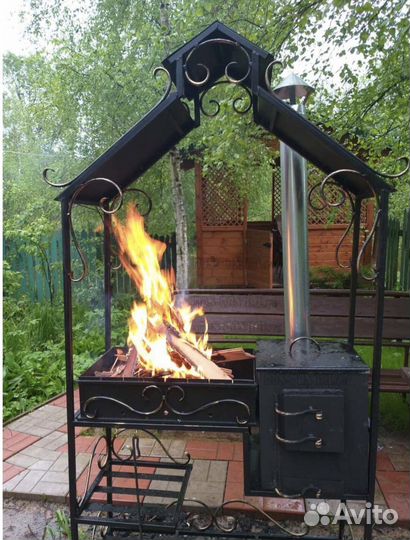 Мангал с печью