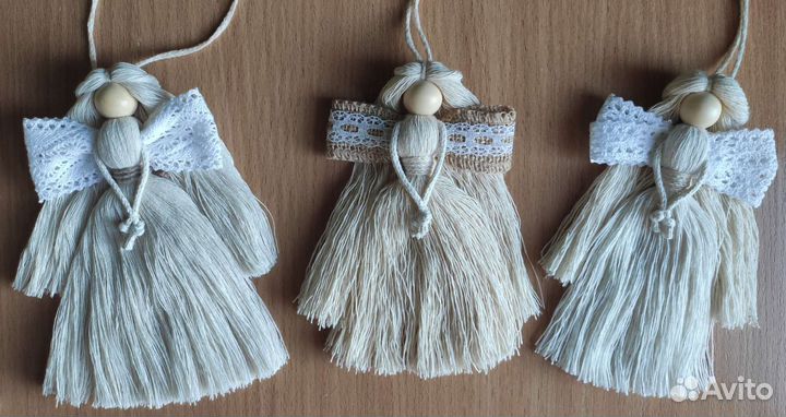 Ангелочки макраме оберег, декор, подарок