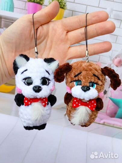 Вязаные игрушки брелки
