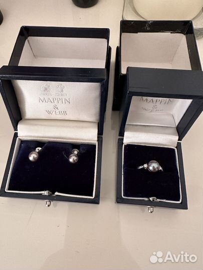 Серьги кольцо сет Mappin & Webb