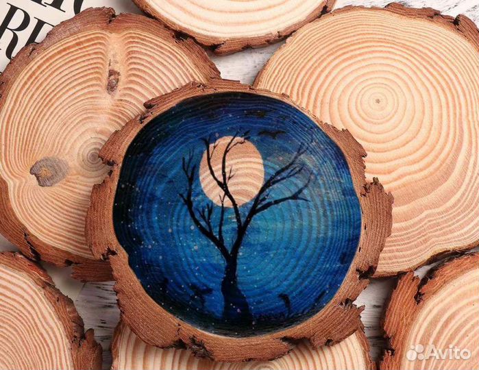 Панно из спилов дерева, спилы дерева