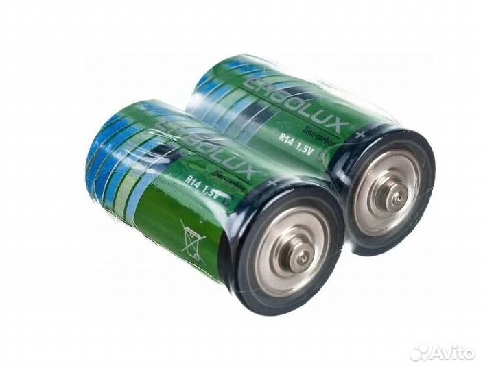 Элемент питания батарейки солевые R14 Ergolux С