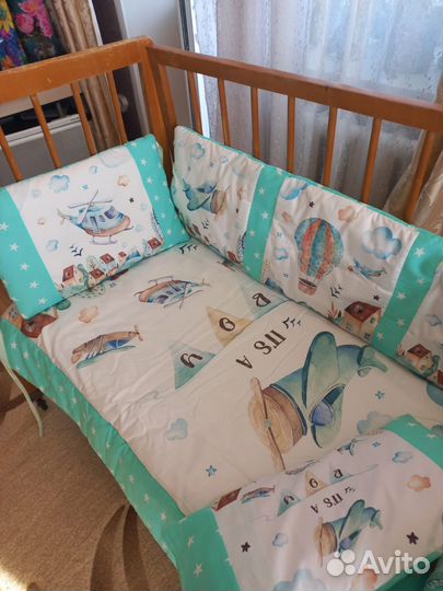 Бортики,одеяло,подушка,простынь. Комплект