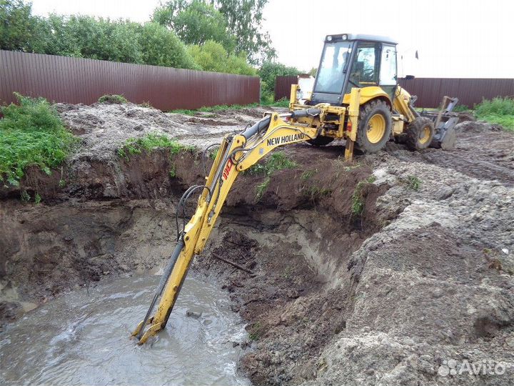 Услуги экскаватора погрузчика, аренда трактора