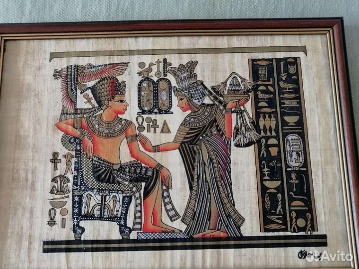 Египетская картина на папирусе