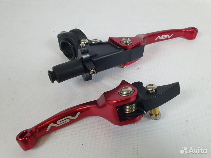 Рычаг сцепления+тормоза c кронштейном CNC красные