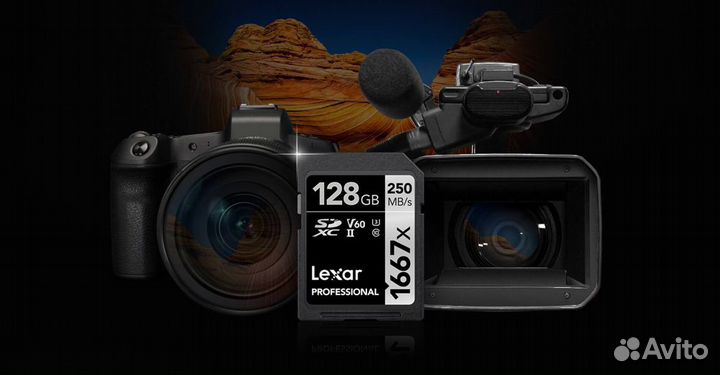 Быстрая карта памяти Lexar 128GB UHS-II V60
