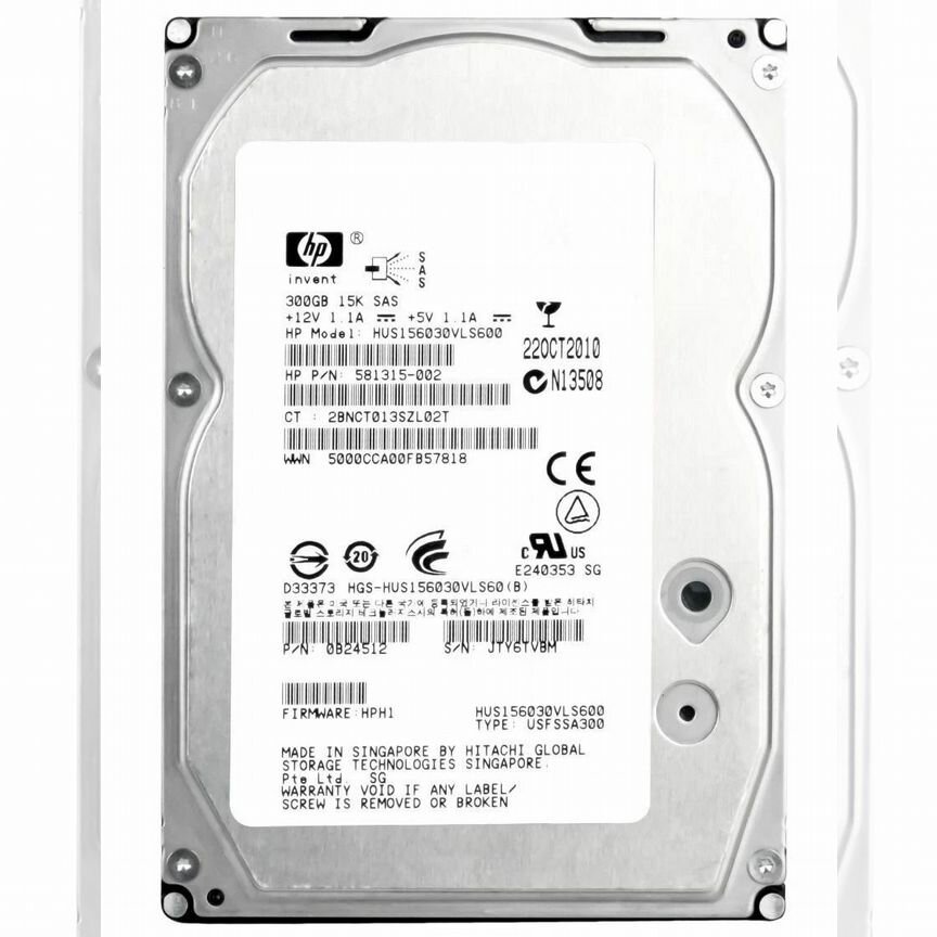 [581315-002] Жесткий Диск Hp 300gb Sas 3,5" Hdd 581315-002