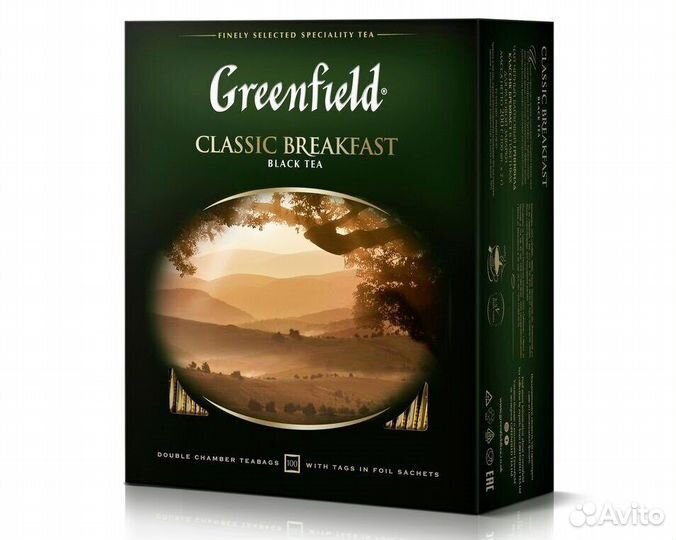 Чай Гринфилд Классик Брекфаст Черный 100 пакетиков